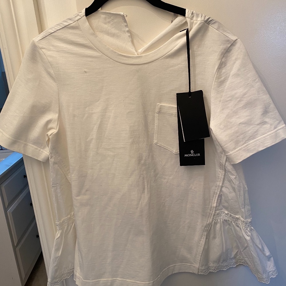 Moncler white top never worn